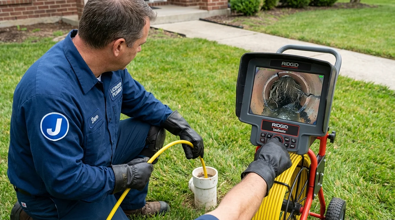 Sewer camera inspection being performed by Johns Plumbing LLC in Gifford